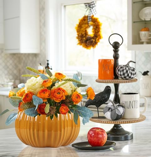 Halloween Give Thanks Pumpkin Cookie Jar - Textured Pumpkin, Fall Decor