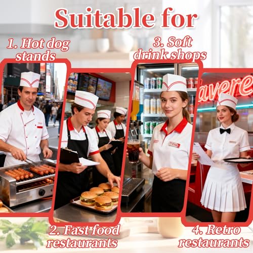 40-Pack Paper Chef Hats for Parties and Diner Costumes