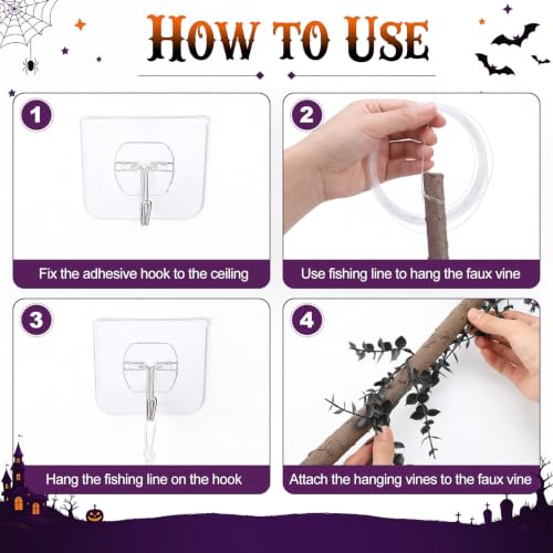 Halloween Tree Decorations Black Willow Vine Garland Set - Spooky Decor