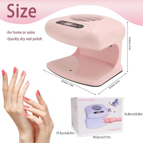 Nail Dryer for Regular Polish,300W Nail Drying Fan with Auto Sensor,Hot & Cold Air Nail Drying Fan for Salon & Home Manicure Use