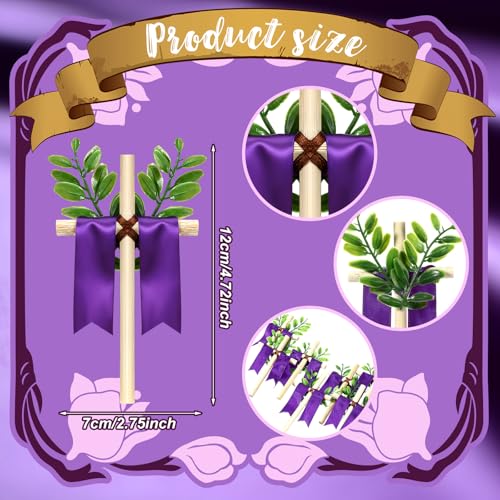 Christian Handheld Cross Set for Palm Sunday Easter Decorations - 4.7" x 2.8"