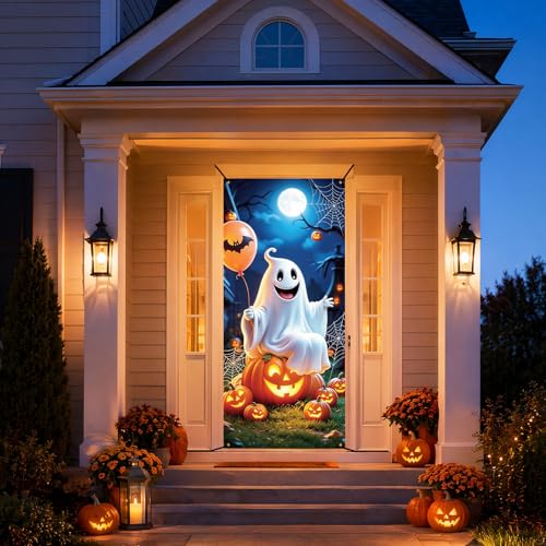 Halloween Door Cover for Front Door Banner Wall Backdrop - Halloween Style