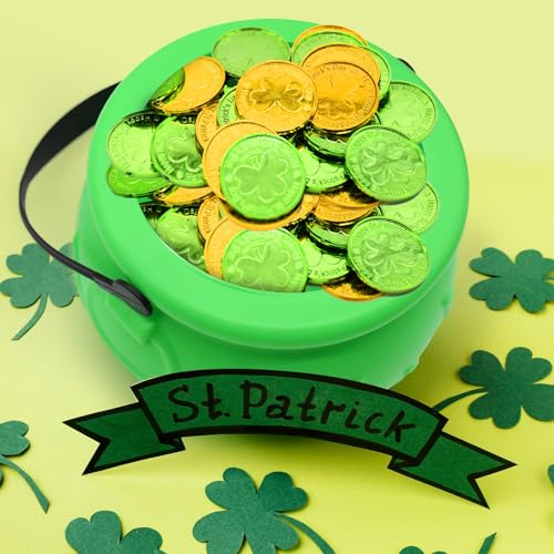 Plastic Green Cauldron Pot - 6 Inch Halloween St Patrick's Day Party Supplies
