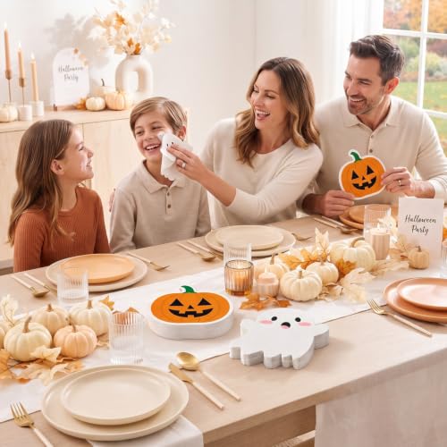 Halloween Ghost and Pumpkin Napkins Set - 100Pcs, Festive Disposable Tableware