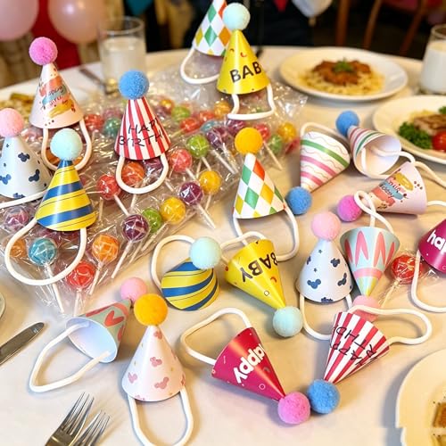 Mini Birthday Party Hats for Small Animals & Toys - 50 pcs