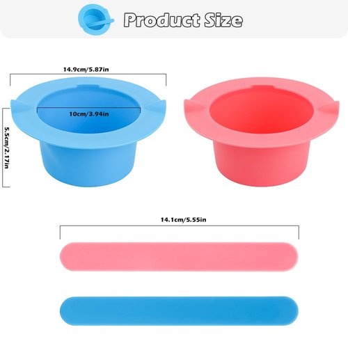 2Pcs Non-Stick Silicone Wax Warmer Liner Kit with Spatulas for Hair Removal