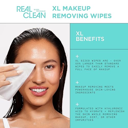 Blue XL Makeup Removing Wipes with Hyaluronic Acid - 25 Count