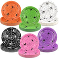 60 Pack Halloween 9-Inch Paper Plates with Spider Web Design, Disposable Party Tableware