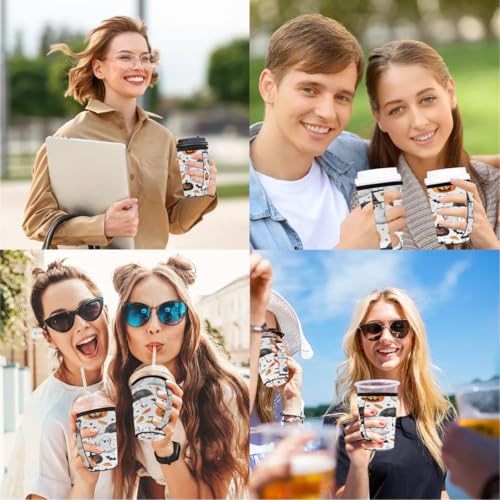 Halloween Pumpkin Reusable Coffee Cup Sleeve - Neoprene Insulated For 30-32 Oz Cold Drinks - L