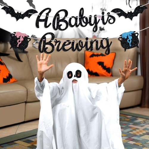 Halloween Baby Shower Banner - Spooky Pregnancy Announcement Decor