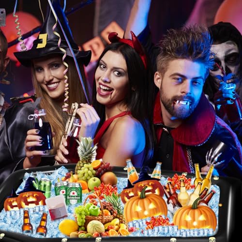 Inflatable Coffin Drink Cooler - 52 Inch Halloween Party Ice Bucket Prop