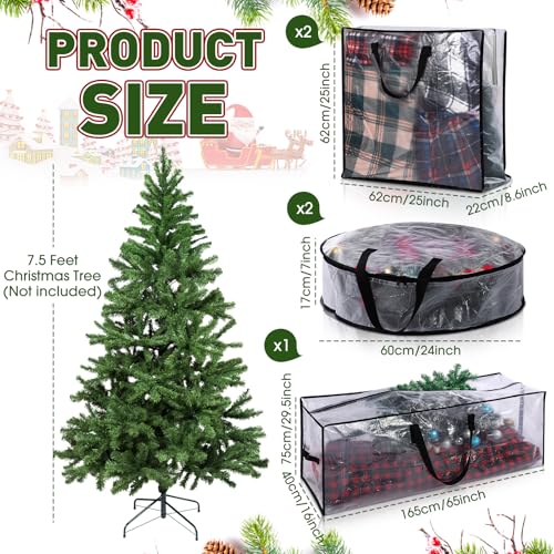 Extra Large Christmas Tree Storage Bag & Wreath Container - 9 Ft & Garland Tote