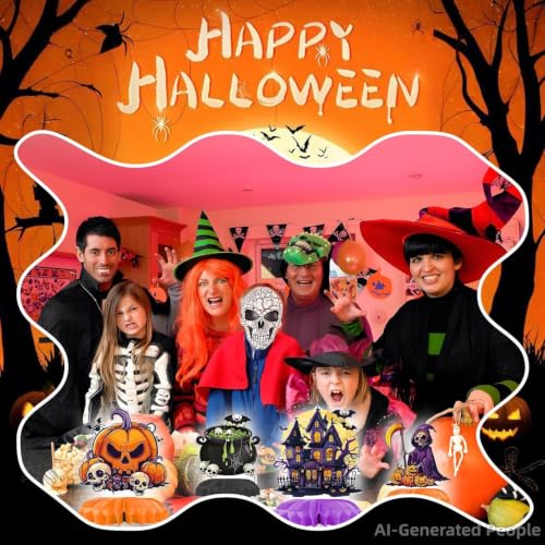 Halloween Honeycomb Centerpieces 9-Pack - Spooky Party Decor, Festive Table Decorations