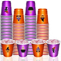 Halloween Plastic Shot Glasses Set - 100 Disposable Mini Cups with Pumpkin & Cat Designs