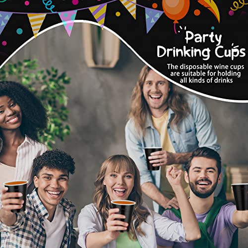Black Disposable Cups 9oz Pack of 100 for Parties & Weddings - Yinkin