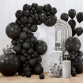 PartyWoo Black Balloons 127pcs Latex Balloon Set - Different Sizes, Matte Finish, Black-y18 / PRO Variation