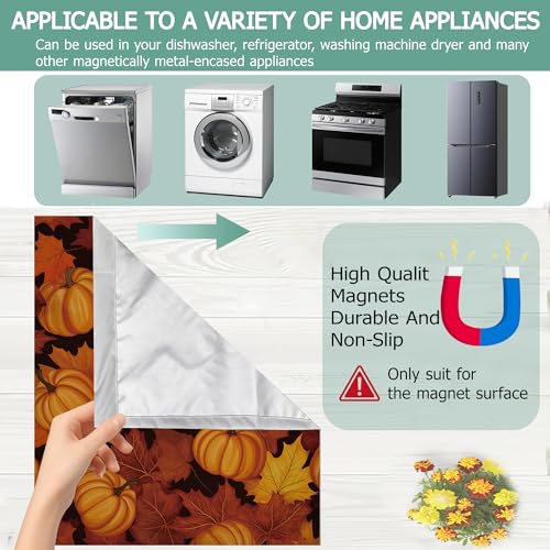 Thanksgiving Pumpkins Dishwasher Cover - Magnetic Refrigerator Decor, 23x26 Inch