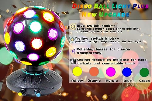 6 Inch Rotating Disco Ball Light with Adjustable Brightness and Speed - Party, DJ, Club Decor