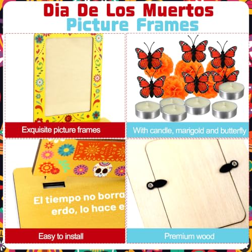 Medium Day of the Dead Altar Picture Frame Set - Vertical, Mexican Style, 8.5x6.3in