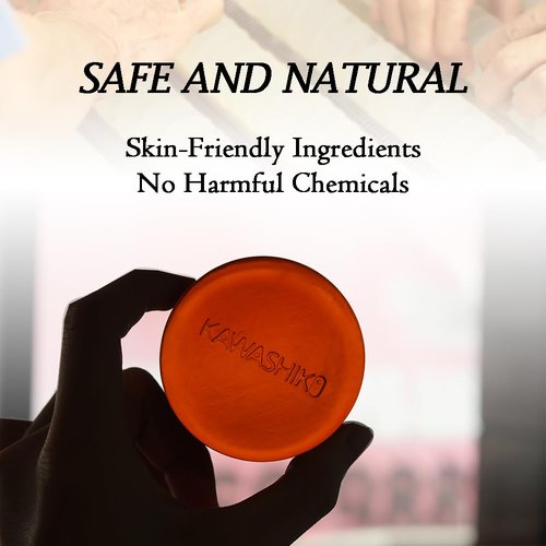 KAWASHIKI 100g Japanese Persimmon Handmade Soap Bar for Body - Persimmon Green Tea Helps Eliminate Body Odor for Men & Women