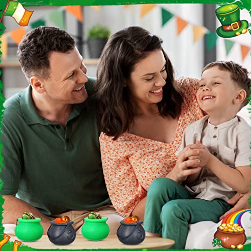 Mini Plastic Cauldrons for Party Favors, 30 Pcs Black & Green Decorations