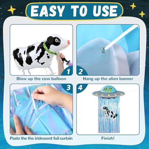 Alien Party Door Banner & Tinsel Curtain Halloween Decor Set