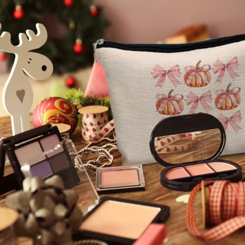 Gothic Pumpkin Makeup Bag for Women - Fall Halloween Gift, 13x7.8 in