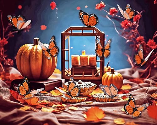 Penta Angel Monarch Butterfly Wall Decals - 12 Large Orange 4.7 Inch Art Crafts