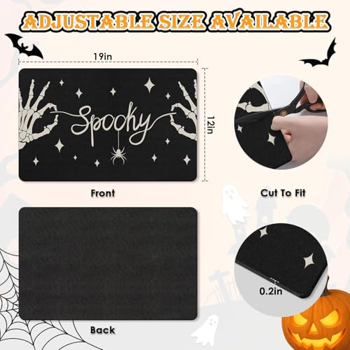 Halloween Gothic Coffee Mat Set - 2 Pack, 12x19 Inches, Black Spooky Variation