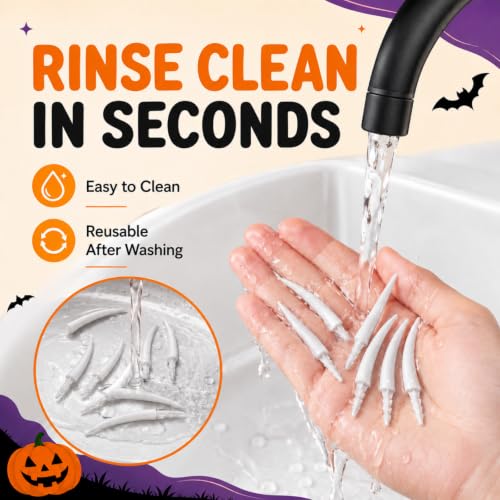 36-Piece Halloween Pumpkin Teeth for Jack-o'-Lantern Carving - White, Reusable