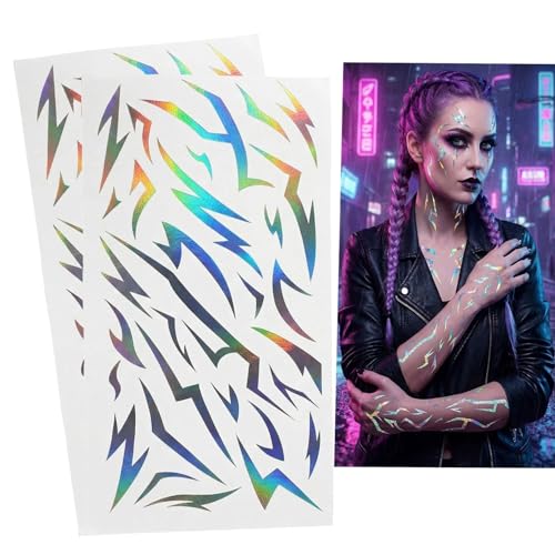 Dark Fantasy Demon Mark Temporary Tattoos - 2 Pcs Halloween & Costume Accessory - Variation 2