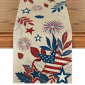 American Flag Fireworks Table Runner 13x60 Inch - 4th of July Memorial Day Home Decor