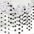 Halloween Spider Web Decorations Set - Hanging Spider Banners & Ornaments