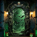 Halloween Door Banner Set - Skeleton & Spooky Gauze Decorations for Front Door