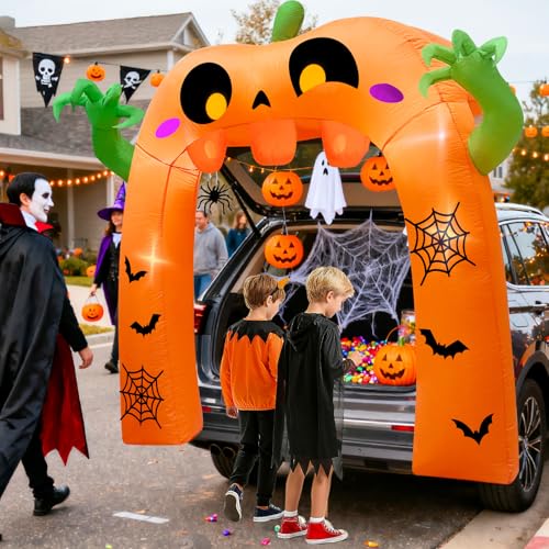 5 Ft Halloween Inflatable Pumpkin Ghost Arch Car Decoration for Trunk or Treat