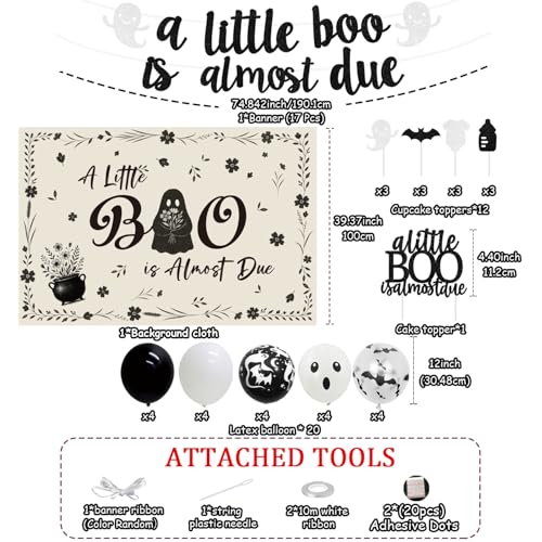 Halloween Baby Shower Decorations Set - Banner, Balloons & Backdrop for Spooky Celebration