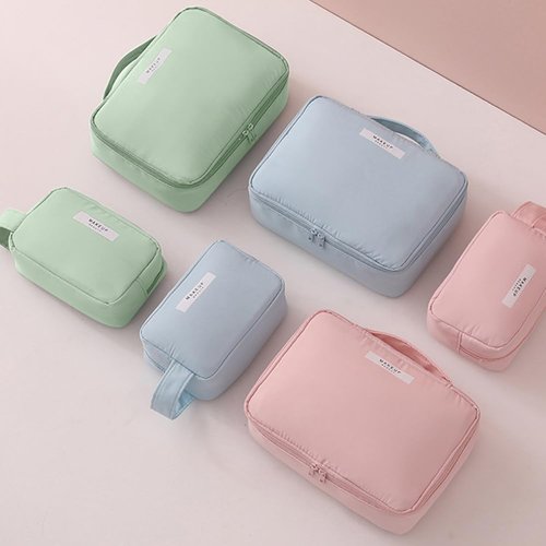Aucuu 2Pc Makeup Bag, Large Cosmetic Bag, Cosmetic Bag, Portable Makeup Organizer Bag, Travel Makeup Bag for Women Girls(Pink)