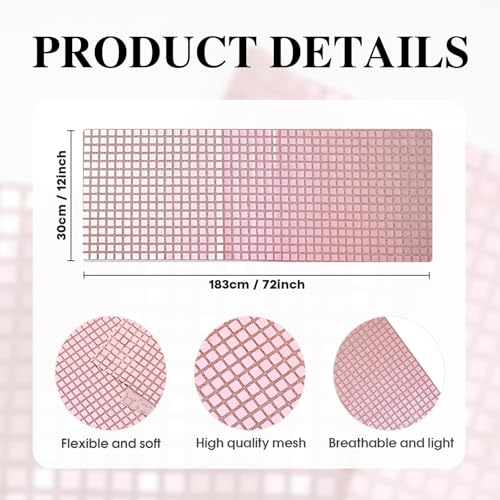Pink Glitter Disco Sequin Table Runner 12x72 Inch - Retro Party Decor