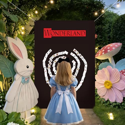 Stylish Wonderland Party Decorations Outdoor Poker Card Backdrop Set