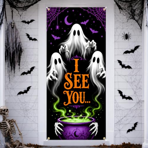 Halloween Door Cover Banner Dancing Skeleton Party Decor - Ghost Variation