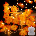 Fall Maple Leaf String Lights - 14.7FT 40 LED Battery-Operated Autumn Garland with Timer