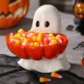 Ghost Halloween Candy Bowl - Ceramic Ghost Shaped Candy Dish - Spooky Party Decor
