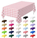 Pink Gingham Tablecloth - 6 Pack Disposable Rectangle 54 x 108 Inch Party Decor