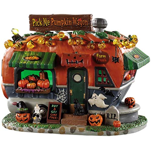 Pick Me Pumpkin Wagon Halloween Decor Lighted Collectible