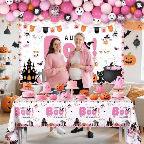 Halloween Baby Shower Balloon Arch Kit Pink Boo Decorations Party Supplies