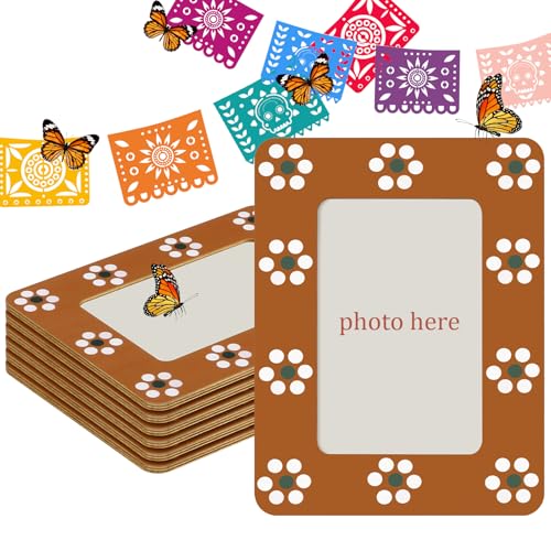 Dia De Los Muertos Photo Frames Set of 6 Mexican Flowers Pattern