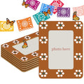 Dia De Los Muertos Photo Frames Set of 6 Mexican Flowers Pattern