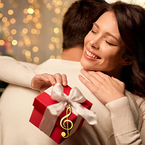 Gold Christmas Music Note Ornaments - 24 Pack Treble Clef Hanging Decorations