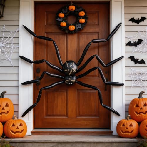 Giant Spider Inflatable Balloon Halloween Decoration - Black & Life-like Design