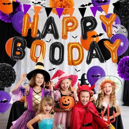 Halloween Birthday Decorations Balloons Set - Black Orange Purple, Variation of THIS listing